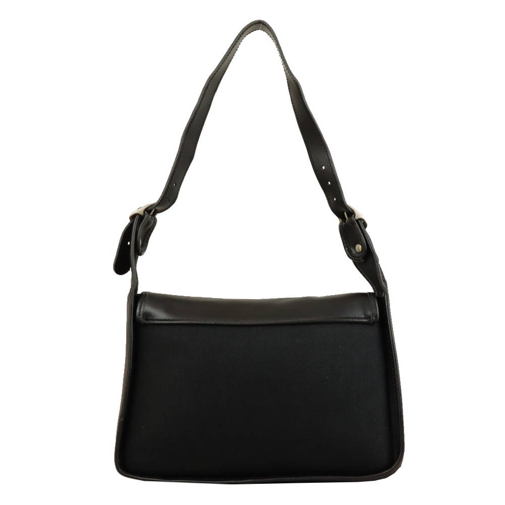Sac besace Gil Holster Toile et cuir Noir