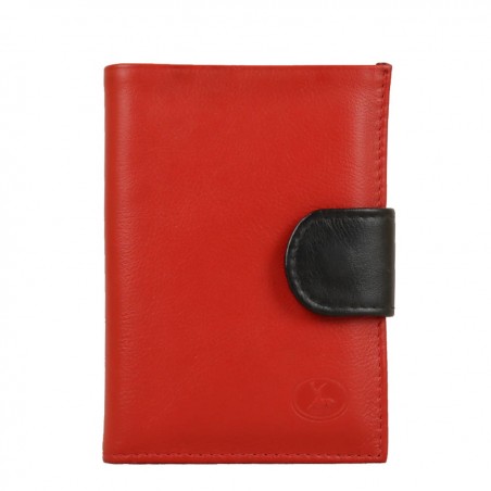 Portefeuille cuir fabrication France - Rouge / Noir FRANDI - 1