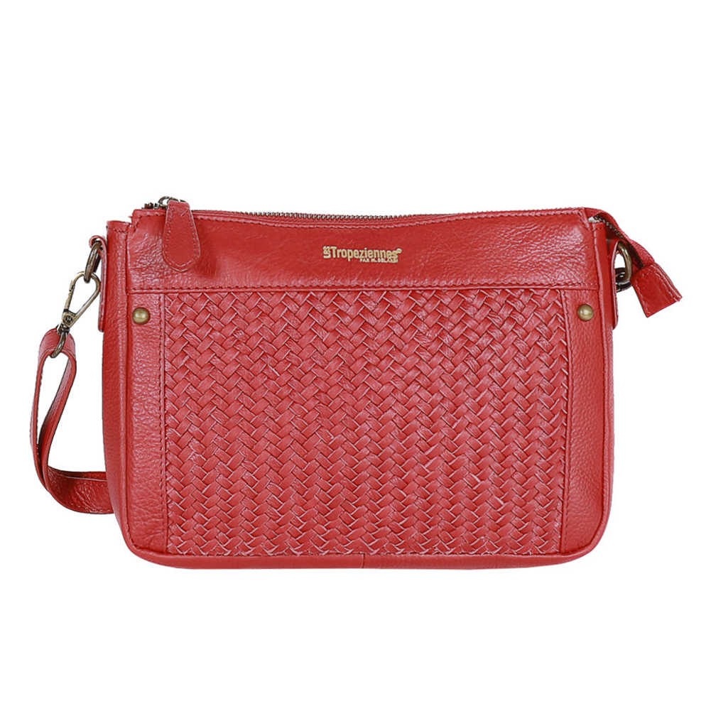 Sac pochette Les Tropéziennes Uhabia - Cuir Rouge - 01