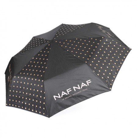 Parapluie pliant ouverture / fermeture Naf Naf Paris - Noir Argent
