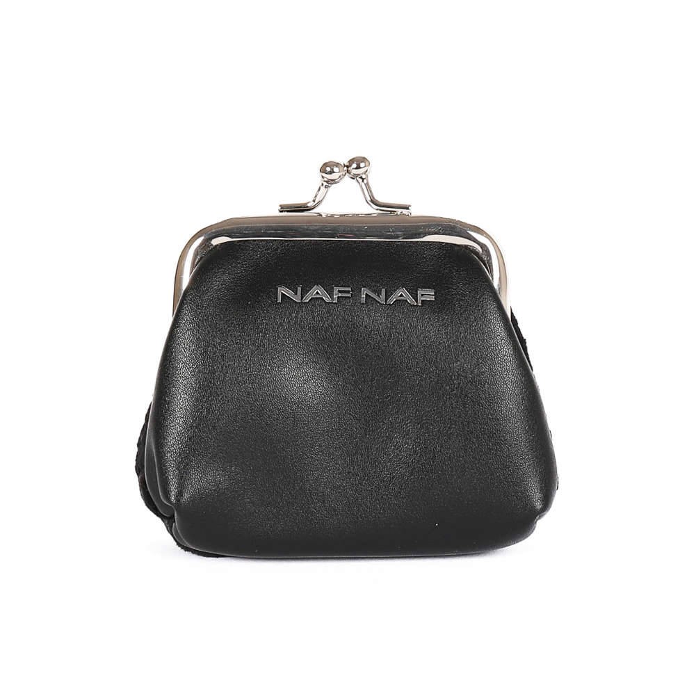 Porte monnaie fermoir clic clac Naf Naf Gen t Noir velours l zard