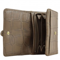 Porte monnaie M Arthur & Aston déco croco Cuir - Taupe - 05