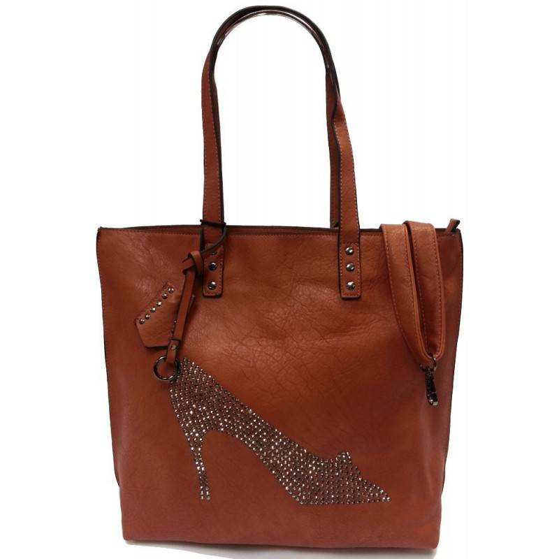 Sac porté épaule cabas camel strass chaussure Eternel - 1 Sac porté épaule cabas camel strass chaussure Eternel - 1