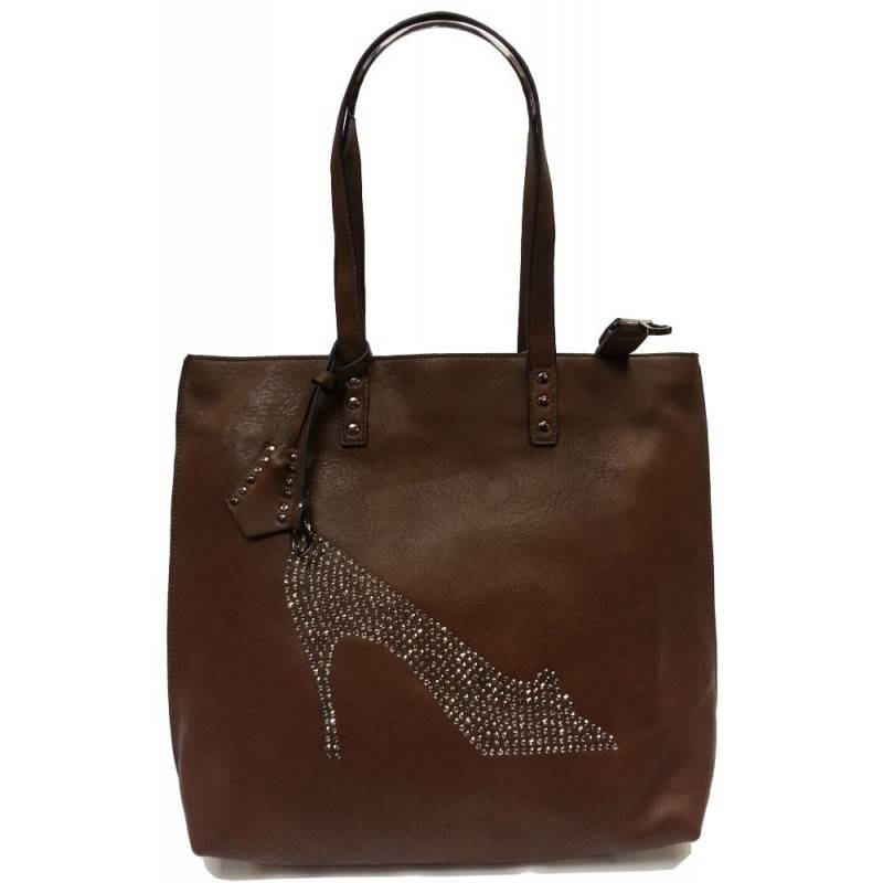 Sac à main cabas marron café strass chaussure Eternel - 1 Sac à main cabas marron café strass chaussure Eternel - 1
