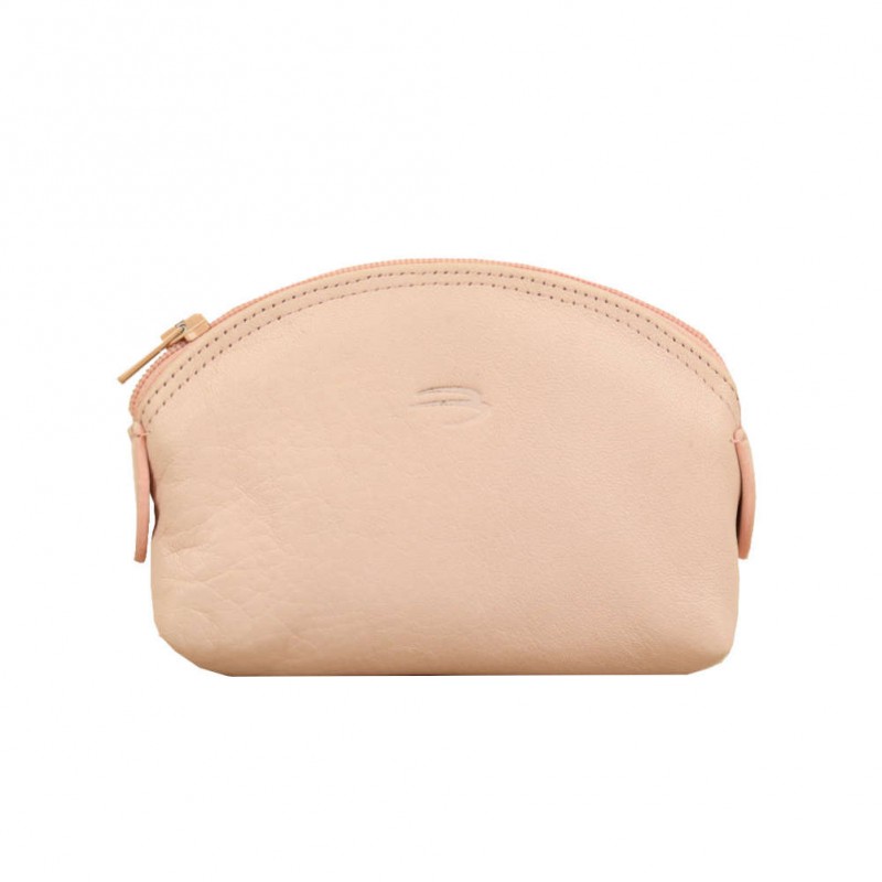 Porte monnaie Patrick Blanc - Cuir Rose souple