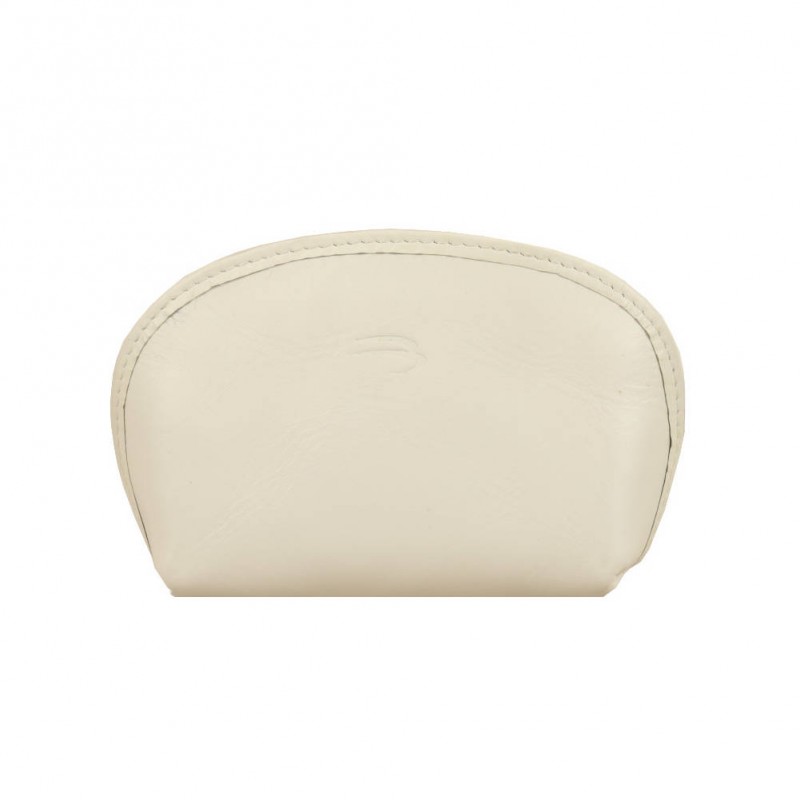 Porte monnaie Patrick Blanc - Cuir Beige mat bordé