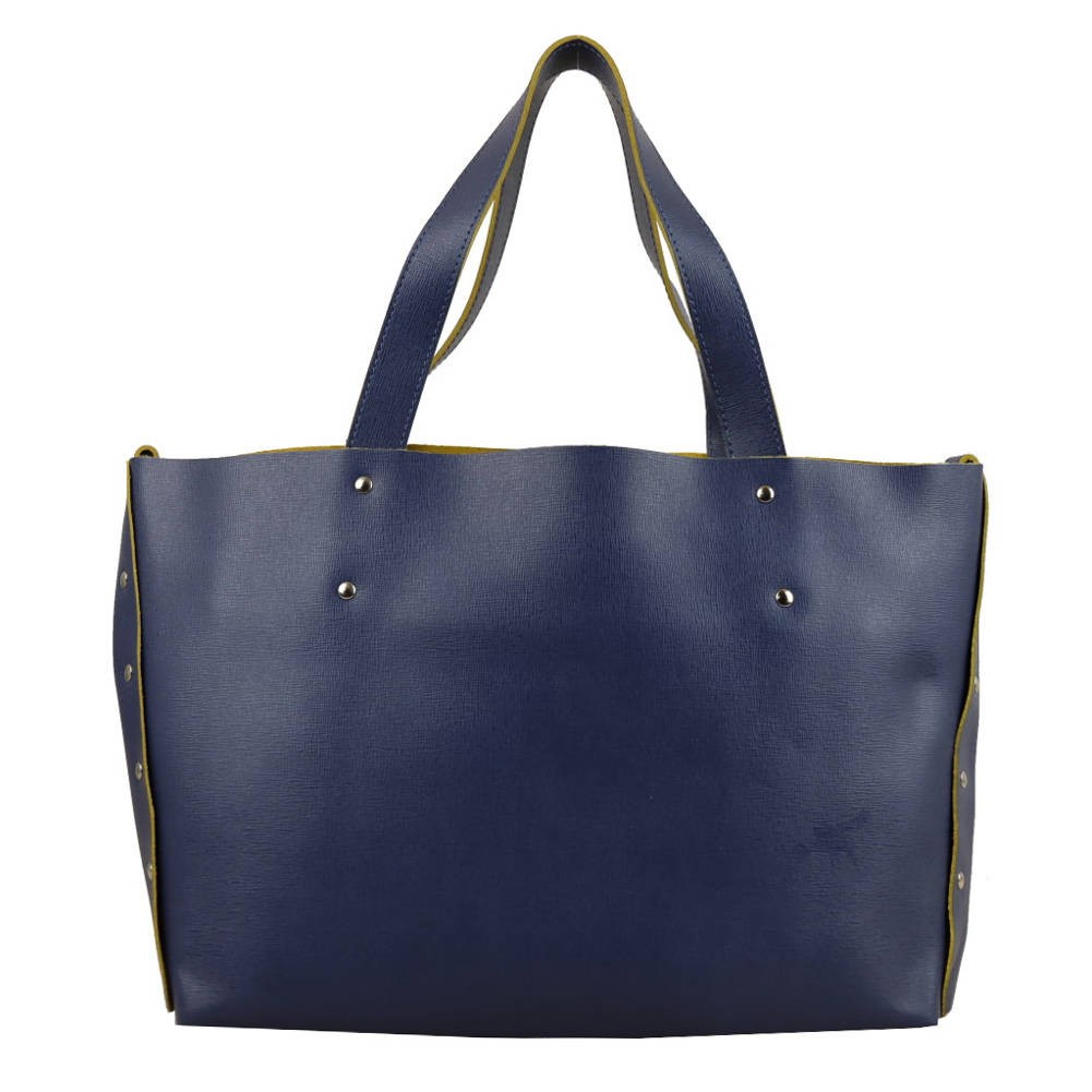 copy of Sac cabas cuir blanc Texier avec visage noir 21004V
