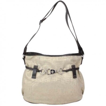 Sac bourse Texier fabrication France toile - Beige / Or