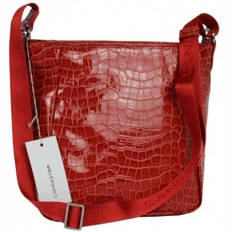 Petit sac bandoulière Lancaster effet croco verni 541-11 LANCASTER - 15