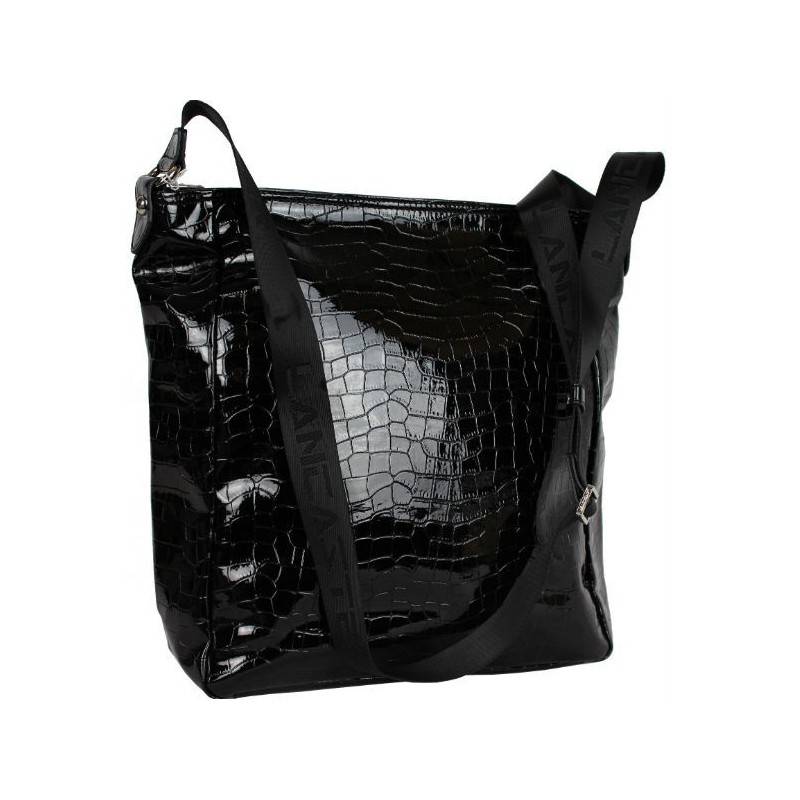Sac bandoulière Lancaster style croco verni LANCASTER - 14 Sac bandoulière Lancaster style croco verni LANCASTER - 14