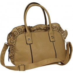 Sac à main beige naturel fleurs découpées Eternel - 1