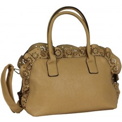 Sac à main beige naturel motif fleurs découpées Eternel - 2