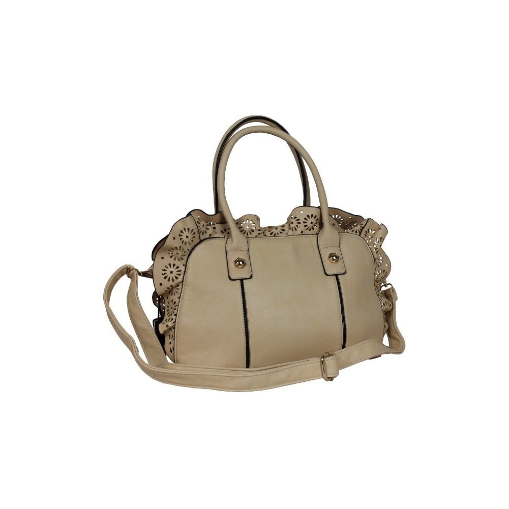 Sac à main beige clair fleurs découpées Eternel - 1