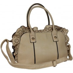 Sac à main beige clair fleurs découpées Eternel - 1