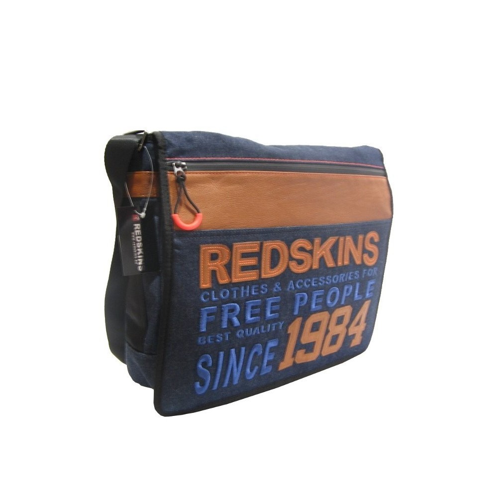 Gibecière de marque Redskins en toile style bleu jean's 16190 REDSKINS - 1