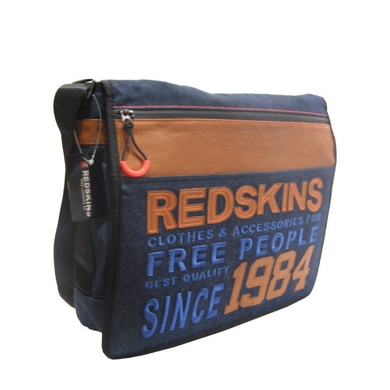 Gibecière Redskins toile effet bleu jean 16190 REDSKINS - 1 Gibecière Redskins toile effet bleu jean 16190 REDSKINS - 1